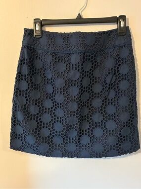 Vineyard Vines Eyelet Crochet Navy A-Line mini Skirt